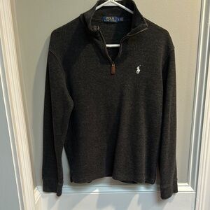 Polo by Ralph Lauren Black Zip Up Sweater with Signature Logo